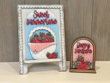 Load image into Gallery viewer, Strawberry Summer Tall Arch Sign Interchangeable File SVG, TINY, INSERT only Fruit, Farm Glowforge Spring Tiered Tray LuckyHeartDesignsCo
