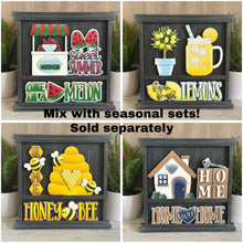 Load image into Gallery viewer, Small Wall Collage Shelf Holder Interchangeable Sign File, Glowforge, Home, Family, Display, Plant, House, Standing, LuckyHeartDesignsCo
