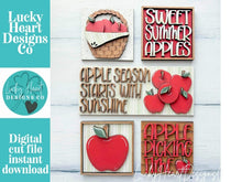 Load image into Gallery viewer, Apple Interchangeable Leaning Sign File SVG, Fall, Summer, Fruit, School, Teacher Farm, Basket, Spring, Berry Picking, LuckyHeartDesignsCo
