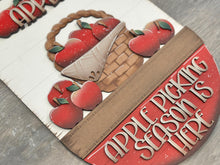 Load image into Gallery viewer, Apple Holiday Door Sign Interchangeable File, SVG, Summer, Fall, Fruit, Basket, Spring, Farm Fresh, Basket, Seasonal Home Welcome, glowforge

