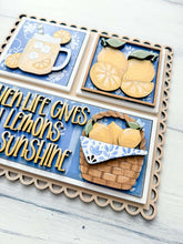 Load image into Gallery viewer, Lemon Summer Interchangeable Leaning Sign File SVG, Glowforge Tiered Tray, Fruit, Lemonade, LuckyHeartDesignsCo
