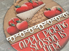 Load image into Gallery viewer, Apple Holiday Door Sign Interchangeable File, SVG, Summer, Fall, Fruit, Basket, Spring, Farm Fresh, Basket, Seasonal Home Welcome, glowforge
