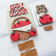 Load image into Gallery viewer, Apple Tall Arch Sign Interchangeable File SVG, TINY, INSERT only Fruit, Fall, Farm, Summer Glowforge Spring Tiered Tray LuckyHeartDesignsCo
