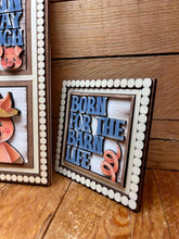 Load image into Gallery viewer, Pig Farm Interchangeable Leaning Sign File SVG, Tiered Tray Glowforge, LuckyHeartDesignsCo

