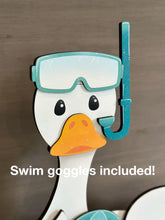 Load image into Gallery viewer, Summer Goose Animal Hats Interchangeable Outfit File SVG, Swimming, Beach, Pool Float, Seasonal, Holiday, Glowforge, LuckyHeartDesignsCo
