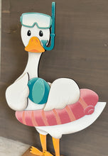 Load image into Gallery viewer, Summer Goose Animal Hats Interchangeable Outfit File SVG, Swimming, Beach, Pool Float, Seasonal, Holiday, Glowforge, LuckyHeartDesignsCo
