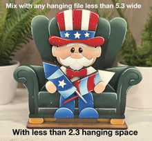 Load image into Gallery viewer, Santa Chair Interchangeable Shelf Sitter Hanging File SVG, Ledge, Christmas, Hanger, Tiered Tray Glowforge LuckyHeartDesignsCo
