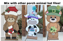 Load image into Gallery viewer, Dairy Cow Porch Interchangeable Hats File SVG, Seasonal, Christmas, Valentine, Holiday, Farm, Halloween Fall, Glowforge, LuckyHeartDesignsCo
