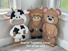 Load image into Gallery viewer, Bear Porch Interchangeable Hats File SVG, Seasonal, Christmas, Valentine, Holiday, Farm, Halloween, Fall, Glowforge, LuckyHeartDesignsCo
