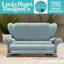 Load image into Gallery viewer, Couch Interchangeable Shelf Sitter Hanging File SVG, Ledge, Christmas, Hanger, Tiered Tray Glowforge LuckyHeartDesignsCo
