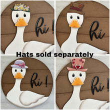 Load image into Gallery viewer, Goose Interchangeable Hat Door Hanger File SVG, Shiplap, Duck, Holiday Shapes, Christmas, Fall, Halloween, Glowforge, LuckyHeartDesignsCo
