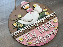 Load image into Gallery viewer, Goose Holiday Door Sign Interchangeable File, SVG, Spring, Daisy, Flower, Duck, Farm, Daisies, Seasonal Welcome Glowforge, LuckyHeartDesigns
