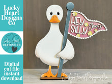Load image into Gallery viewer, Goose Flag Interchangeable File SVG, Duck, Farm, Seasonal, Holiday, Glowforge, LuckyHeartDesignsCo
