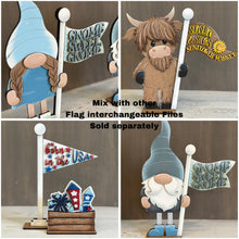 Load image into Gallery viewer, Gnome Flag Interchangeable File SVG, Gnomes, Seasonal, Holiday, Glowforge, LuckyHeartDesignsCo
