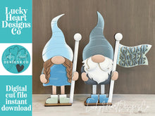 Load image into Gallery viewer, Gnome Flag Interchangeable File SVG, Gnomes, Seasonal, Holiday, Glowforge, LuckyHeartDesignsCo

