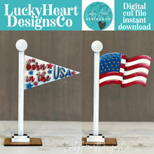 Load image into Gallery viewer, Fourth Of July Flag Interchangeable File SVG, America, USA, Stars and Stripes, Seasonal, Holiday, Glowforge, LuckyHeartDesignsCo
