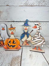 Load image into Gallery viewer, Halloween Goose Standing File SVG, Fall, Pumpkin, Vampire, Witch, Ghost, Mummy, Cute, Pet, Farm Tiered Tray Glowforge, LuckyHeartDesignsCo
