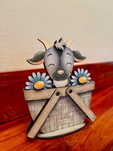 Load image into Gallery viewer, Goat Farm Flower Basket Interchangeable File SVG, TINY Sunflower, Daisy, Pumpkin, Summer Fall Tiered Tray Glowforge, LuckyHeartDesignsCo
