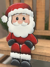 Load image into Gallery viewer, Santa Shelf Hanging File SVG, Ledge, Christmas, Hanger, Tiered Tray Glowforge LuckyHeartDesignsCo
