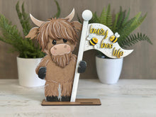 Load image into Gallery viewer, Bee Honey Flag Interchangeable File SVG, Summer, Spring, Bumble, Gnome, Highland, Seasonal, Holiday, Glowforge, LuckyHeartDesignsCo

