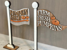 Load image into Gallery viewer, Pumpkin Patch Flag Interchangeable File SVG, Fall, Farm, Gnome, Highland, Seasonal, Holiday, Glowforge, LuckyHeartDesignsCo
