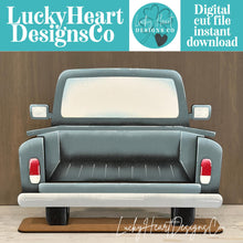 Load image into Gallery viewer, Farm Truck Shelf Sitter Hanging File SVG, Interchangeable Ledge, Fall, Christmas, Hanger, Tiered Tray Glowforge LuckyHeartDesignsCo
