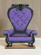 Load image into Gallery viewer, Witch Halloween Chair Interchangeable Shelf Sitter Hanging File SVG, Ledge, Hanger, Tiered Tray Glowforge LuckyHeartDesignsCo
