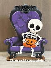 Load image into Gallery viewer, Skeleton Shelf Hanging File SVG, Ledge, Halloween, Skull, Jack-o-lantern, Hanger, Tiered Tray Glowforge LuckyHeartDesignsCo
