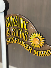 Load image into Gallery viewer, Sunflower Flag Interchangeable File SVG, Summer, Spring, Fall, Flower, Farm, Seasonal, Holiday, Glowforge, LuckyHeartDesignsCo
