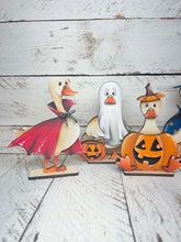 Load image into Gallery viewer, Halloween Goose Standing File SVG, Fall, Pumpkin, Vampire, Witch, Ghost, Mummy, Cute, Pet, Farm Tiered Tray Glowforge, LuckyHeartDesignsCo
