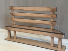 Load image into Gallery viewer, Bench Shelf Hanging File SVG, Park Bench, Hanger, Tiered Tray Glowforge LuckyHeartDesignsCo
