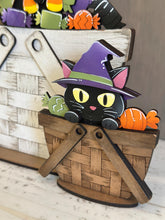 Load image into Gallery viewer, Black Cat Candy Halloween For The Flower Basket Interchangeable File SVG, TINY, Potion, Pumpkin, Witch, Glowforge, LuckyHeartDesignsCo
