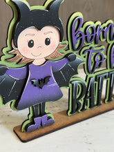 Load image into Gallery viewer, Batty Girl Halloween Shelf Sitter File SVG, Jack-o-lantern, Bat, Costume, Trick Or Treat Tiered Tray Glowforge, LuckyHeartDesignsCo
