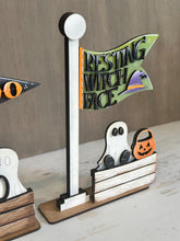 Load image into Gallery viewer, Halloween Flag Interchangeable File SVG, Fall, Witch, Ghost, Boo, Gnome, Highland, Seasonal, Holiday, Glowforge, LuckyHeartDesignsCo
