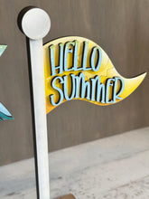 Load image into Gallery viewer, Summer Beach Flag Interchangeable File SVG, Fall, Sunny, Sun, Waves, Sand Gnome, Highland, Seasonal, Holiday, Glowforge, LuckyHeartDesignsCo
