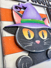 Load image into Gallery viewer, Black Cat Candy Interchangeable Leaning Sign File SVG, Glowforge Tiered Tray, Witch, Halloween, Boo, Trick or Treat, LuckyHeartDesignsCo
