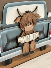 Load image into Gallery viewer, Farm Truck Shelf Sitter Hanging File SVG, Interchangeable Ledge, Fall, Christmas, Hanger, Tiered Tray Glowforge LuckyHeartDesignsCo
