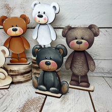 Load image into Gallery viewer, Teddy Bear Standing File SVG, Woodland, Polar Bear, Woods, Camping, Summer, Tiered Tray Glowforge, LuckyHeartDesignsCo
