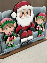 Load image into Gallery viewer, Elves Shelf Hanging File SVG, Ledge, Christmas, Elf, Santa, Presents, Candy Cane, Hanger, Tiered Tray Glowforge LuckyHeartDesignsCo
