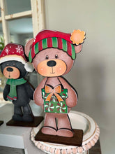 Load image into Gallery viewer, Teddy Bear Christmas Standing Set File SVG, Elf, Sweater, Santa, Holiday, Tree, Ornament, Farm, Tiered Tray Glowforge, LuckyHeartDesignsCo
