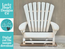 Load image into Gallery viewer, Adirondack Chair Shelf Hanging File SVG, Interchangeable, Lake, Beach, Summer, Hanger, Tiered Tray Glowforge LuckyHeartDesignsCo
