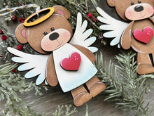 Load image into Gallery viewer, Angel Bear Christmas Ornament File SVG, Religious, Glowforge, Baby, LuckyHeartDesignsCo
