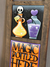Load image into Gallery viewer, Witch Potions Magic Interchangeable Leaning Sign File SVG, Glowforge Tiered Tray, Halloween, Boo, Trick or Treat, LuckyHeartDesignsCo
