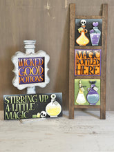 Load image into Gallery viewer, Witch Potions Magic Interchangeable Leaning Sign File SVG, Glowforge Tiered Tray, Halloween, Boo, Trick or Treat, LuckyHeartDesignsCo
