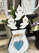 Load image into Gallery viewer, Halloween Mug Stick File SVG, Glowforge Tiered Tray, Ghost, Bat, Candy, Skull, Pumpkin, Plant Topper, Gift, LuckyHeartDesignsCo

