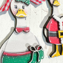 Load image into Gallery viewer, Santa Goose Christmas Ornament File SVG, Holiday, craft, Mrs. Clause, Duck, Present, Glowforge, LuckyHeartDesignsCo
