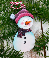 Load image into Gallery viewer, Snowman Christmas Ornament File SVG, Glowforge, Santa, Reindeer, Candy Cane, Snowmen, Elf, Rudolph, Wreath, LuckyHeartDesignsCo
