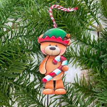 Load image into Gallery viewer, Teddy Bear Christmas Ornament File SVG, Glowforge, Santa, Elf, Reindeer, Rudolph, Cute, Baby, Kids, LuckyHeartDesignsCo
