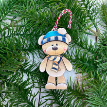 Load image into Gallery viewer, Teddy Bear Christmas Ornament File SVG, Glowforge, Santa, Elf, Reindeer, Rudolph, Cute, Baby, Kids, LuckyHeartDesignsCo
