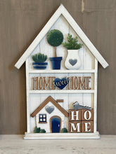 Load image into Gallery viewer, Wall Collage House Shelf Holder Interchangeable Sign File, Glowforge, Home, Family, Display, Plant, House, Standing, LuckyHeartDesignsCo
